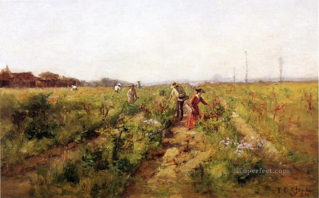 In the Berry Field Theodore Clement Steele 1890 Theodore Clement Steele Oil Paintings